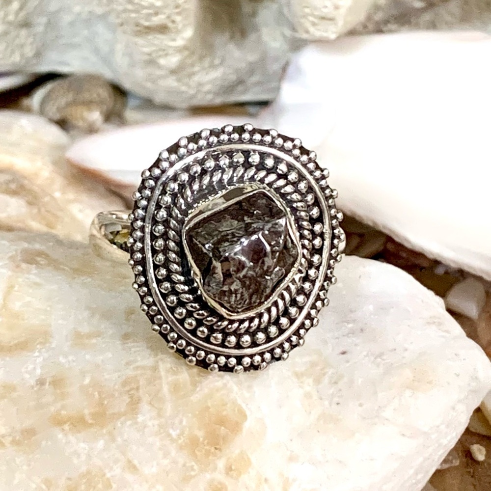 Campo Del Cielo Meteorite & Sterling Silver Ring